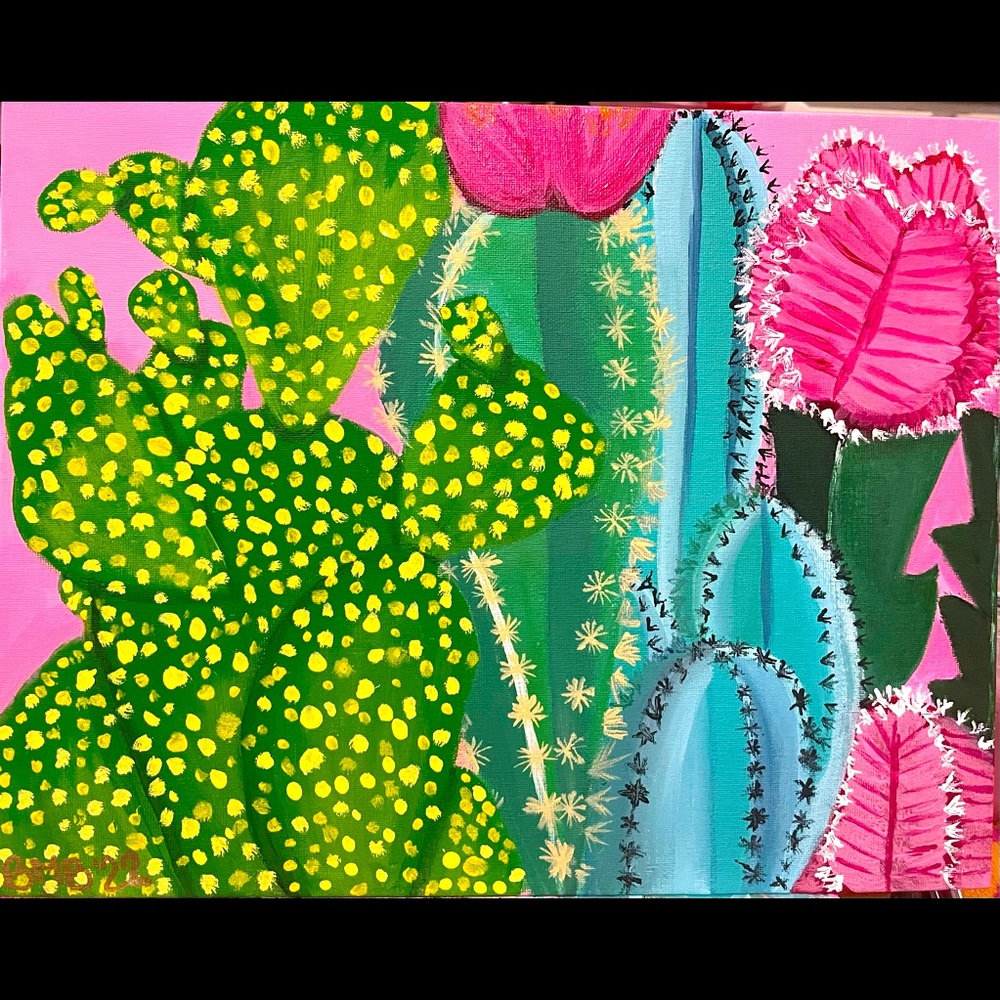 Cactus Acrylic Painting